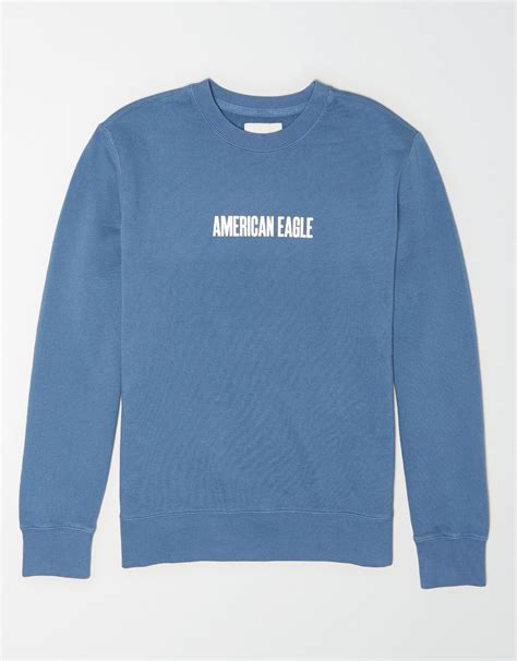 AE Garment-Dyed Graphic Crew Neck Sweatshirt