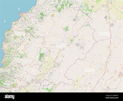 Baalbek-Hermel, governorate of Lebanon. Open Street Map Stock Photo - Alamy