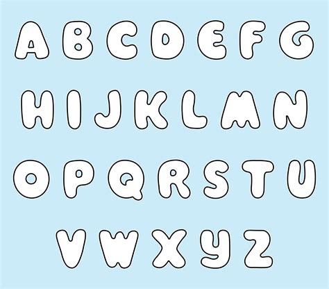 Bubble Letter Alphabet Printable - UK Printable Hub