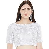 Studio Shringaar Women's Readymade Brocade Saree Blouse with Elbow ...