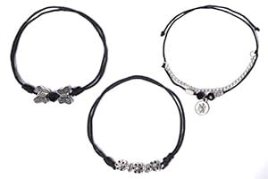 VOM Flower, Turtle, Butterfly Black Thread Anklets for Women Fashion ...