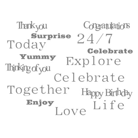 Spellbinders SCS-004 Celebrations Many Words Stamp, Set of 15 : Amazon ...