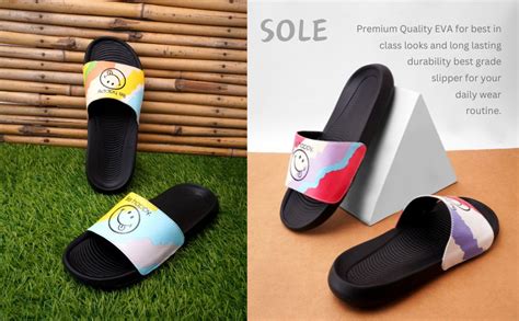 Buy PERY-PAO Sliders Mens Black, Yellow, Red, Multi Color Stylish ...