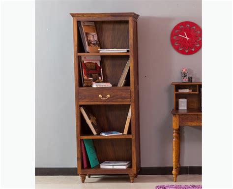 Buy Calgary Solid Wood One Drawer Bookshelf Online on Furniselan