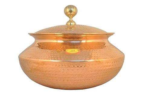 Buy Shiv Shakti Arts Copper Hammered Biryani Handi Chaffing Dish Pan ...