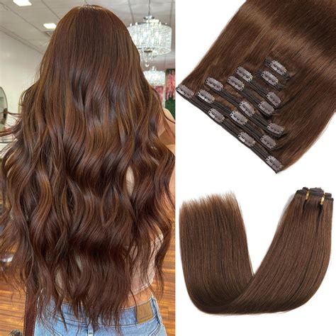 Amazon.com : Rimoss Clip in Hair Extensions Real Human Hair - 130g 7pcs ...