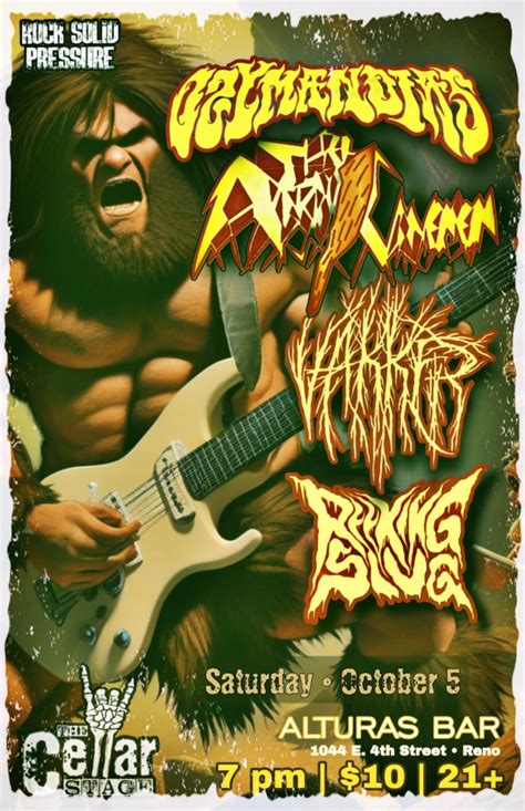 Ozymandias / The Angry Cavemen / Vakker / Reeking Slug, Alturas Bar ...