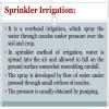 Difference between flow irrigation and sprinkler irrigation - Brainly.in