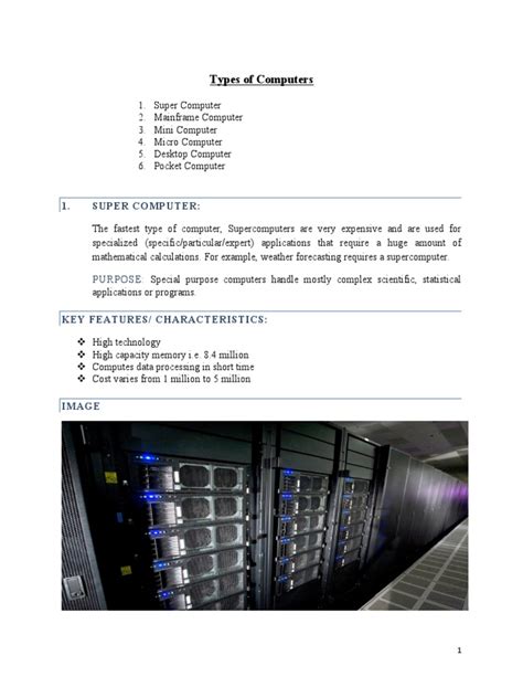 Image result for Types of Computers PDF