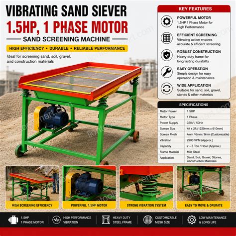 Buy Lion Vibrating Sand Siever 1.5HP 1 Phase Motor Online | Lion Tools Mart