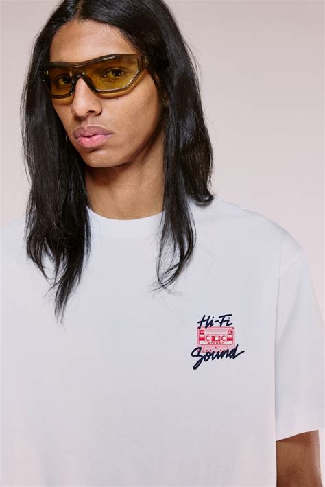 Loose Fit Printed T-shirt - White/Hi-Fi - Men | H&M IN