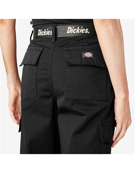 DICKIES Women's Relaxed Fit Cropped Cargo Pants Black - FPR50BKX ...