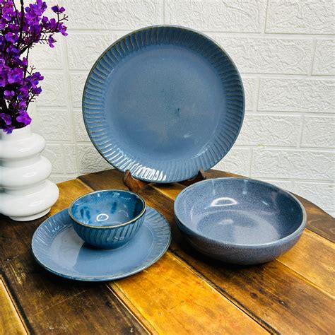 Studio Blue Spiral Dinner Set of 4 – CERAMICS AND HOME
