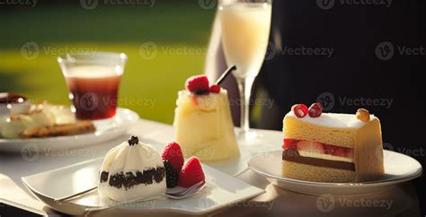 lujo comida servicio, postres por un camarero a un Boda celebracion o ...