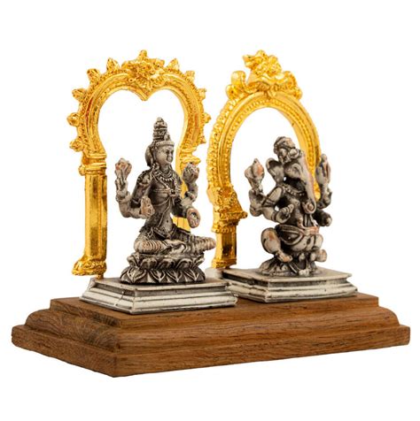 Valampuri Ganesha Lakshmi with Arch – mantra gold coatings