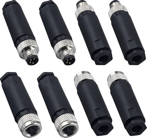 Buy Lonlonty M8 4 Pin Male & Female Socket Panel Aviation Wire ...