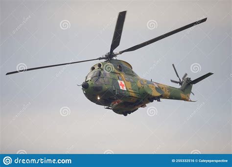 IAR-330 Puma Military Helicopter of the Romanian Air Forces on the ...