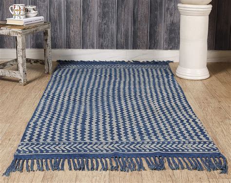 Buy Handicraft-Palace 100% Cotton Mat Area Floor Rugs Block Print Rugs ...
