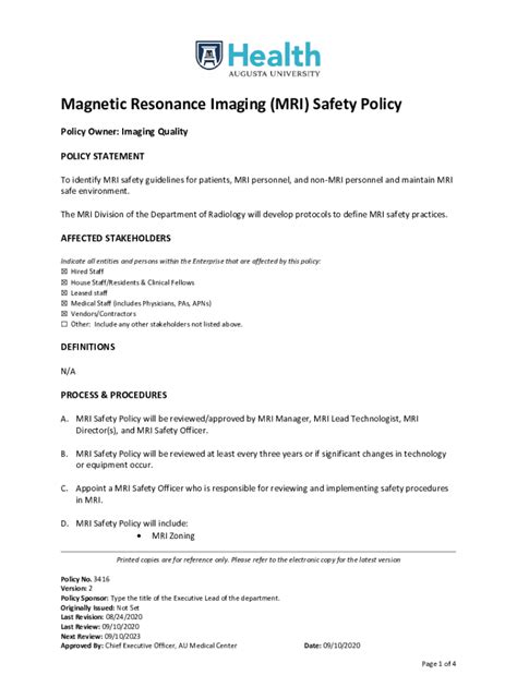 2020-2026 Form Augusta University Magnetic Resonance Imaging (MRI ...