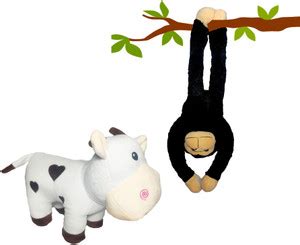 TedNBulbul Clarabelle Cow(25cm)& Abu the Monkey Super Soft Plush Toys ...