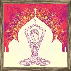 Artzfolio Traditional Indian Arabic Art with Yoga Design D2 Tabletop ...