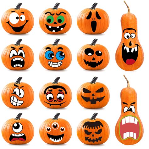 Buy Whaline 64Pcs Halloween Pumpkin Stickers, 14 Funny and Classic ...