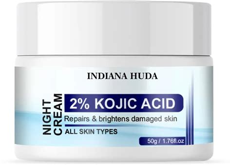 Indiana Huda Kojic Acid Night Cream, 2% Kojic Acid Skin Brightening ...
