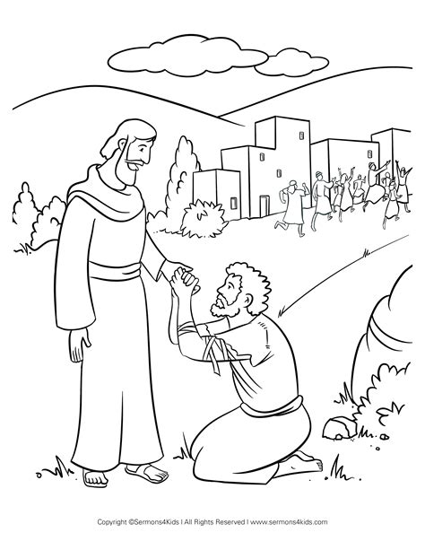 Jesus Heals The Man With Leprosy Coloring Pages