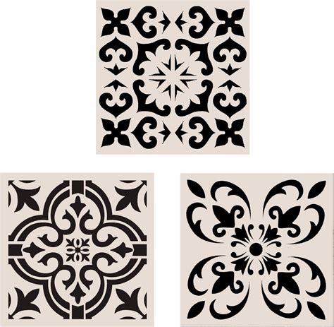 Buy Lindin 3PCS Tile Stencil 12x12 Inch - Large Stencils Painting for ...