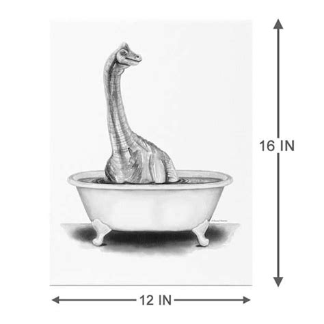 Dinosaur In Bathtub Canvas Wall Art, 12x16 | At Home