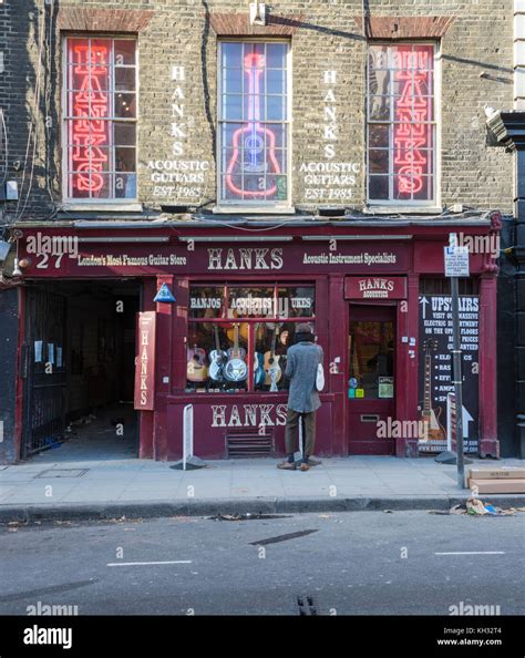 Hanks guitars on Denmark Street, aka Tin Pan Alley, London, UK Stock Photo - Alamy