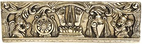 Two Moustaches Brass Shankh Chakra Namah with Hanuman and Garuda Wall ...