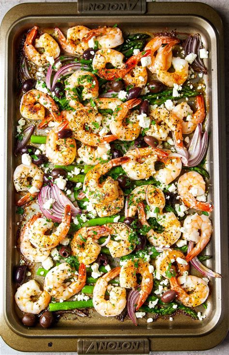 Sheet Pan Mediterranean Shrimp | Recipe | Mediterranean diet recipes ...