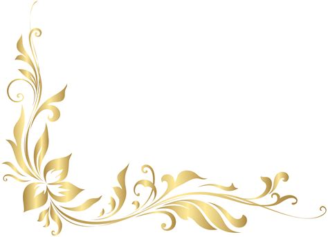 Golden Floral Decoration Transparent PNG Clip Art | Gallery ...
