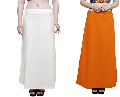 GUDIYA GARMENTS Cotton Indian Readymade Petticoats for Women's Cream ...