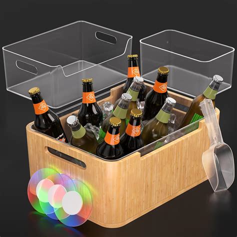 Amazon.com: Ice Bucket for Freezer - Natural Wooden Insulated Ice ...