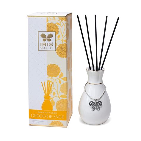 Iris Celeste Choco Orange Reed Diffuser with 1N Ceramic Pot,5N Reed ...
