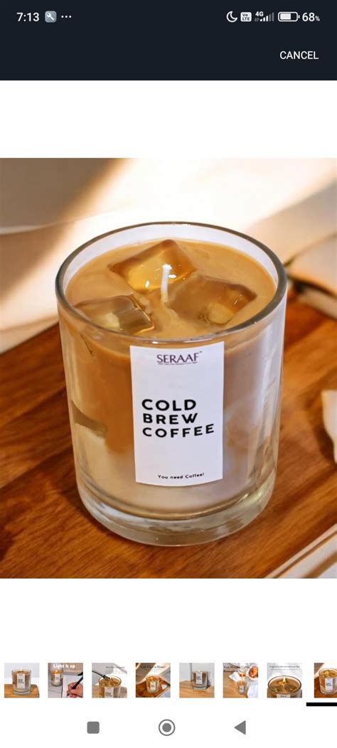 SERAAF Cold Brew Coffee Candle Jar, Hazelnut and Vanilla Scented Candle ...