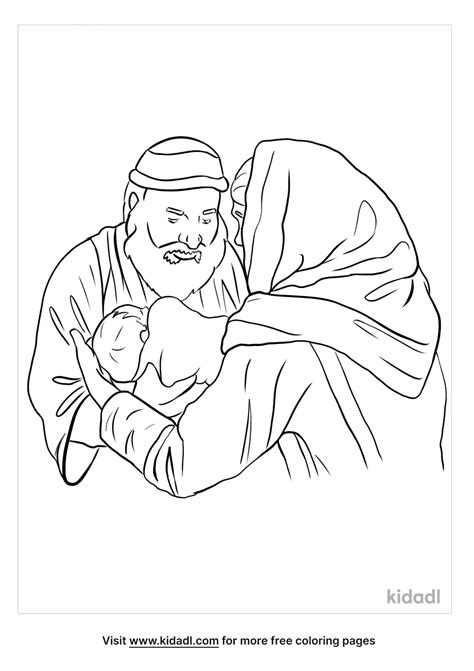 Coloring Pages Simeon Anna Bible Jesus Activity Kids Sunday School ...