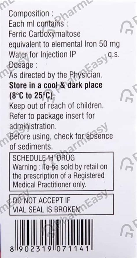 Buy Ferium 50 MG Injection (20) Online at Flat 15% OFF | PharmEasy