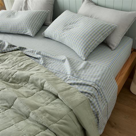 Leo Washed Cotton - Elodie Gingham Bed Sheets | Sheet Society