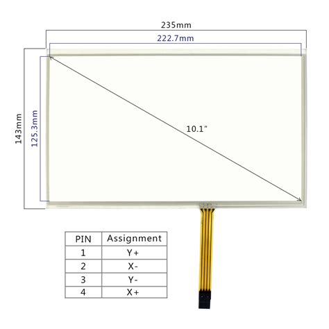 Dimension-Size-235mm-x-143mm-VS101TP-A1-10-1inch-4-Wire-Resistive-Touch ...