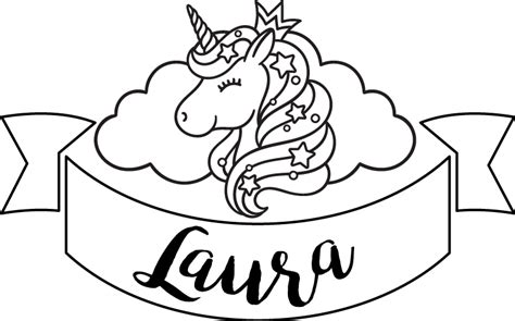 Happy unicorn with name Custom Sticker - TenStickers