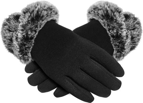 Women's Suede Warm Gloves, Nourich Gloves in Suede Touchscreen, Womens ...