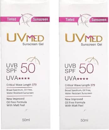 UVmed Sunscreen - SPF 50 PA++ Tinted Sunscreen Gel - Price in India ...