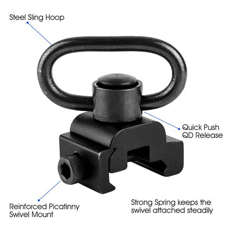 BOOSTEADY QD Sling Swivel Mount with Push Button, QD Sling Attachment ...