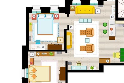 Friends TV Show Apartment Floor Plan Art Print - Etsy