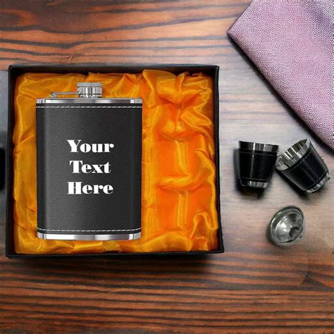 Personalised Leather Hip Flask Set | Premium Gift for Him – Zingy Gifts