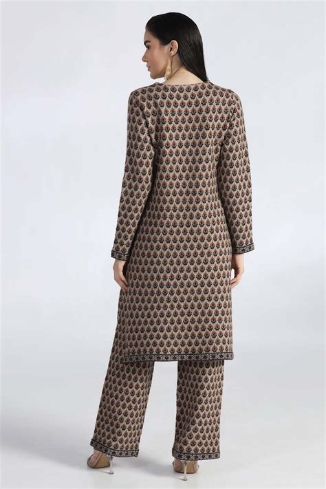Buy ETHNIC JACQUARD KURTI SET WITH EMBROIDERY Online in India