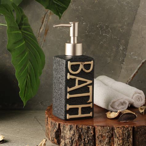 Stone Textured Soap Dispenser- Charcoal – The Decor Mart